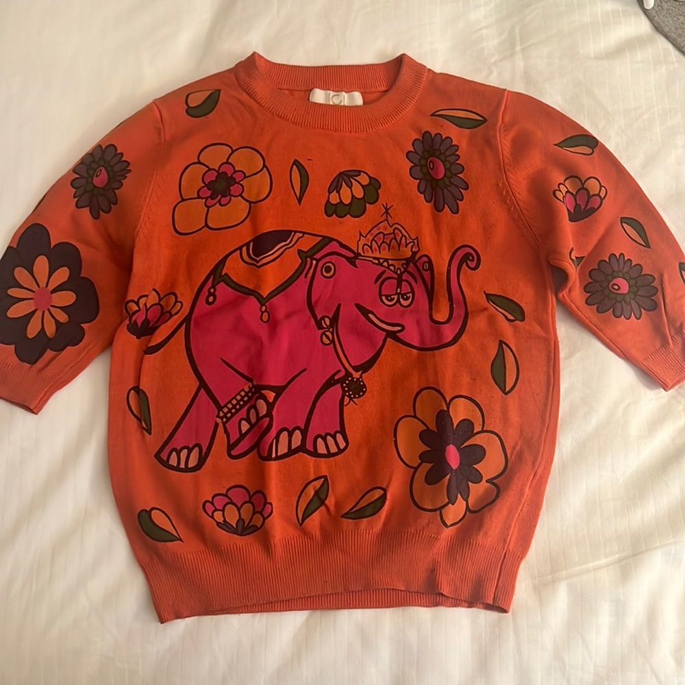 JCL short sleeve orange sweater shirt